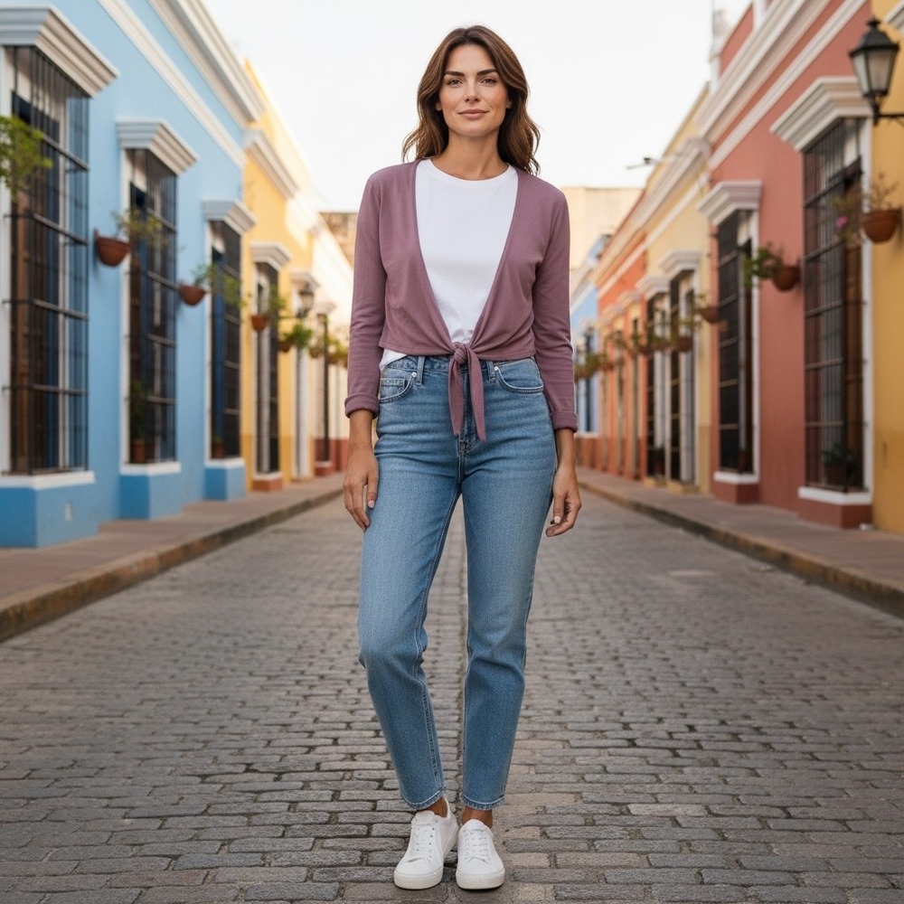 Urban Outfitters Mauve Tie Front Long Sleeve Bolero Cardigan Top M